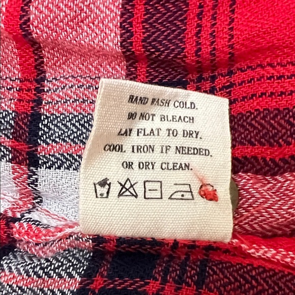 Red Blue and White Plaid Button Down Collard Shirt for Women Soft & Casual - Picture 11 of 11